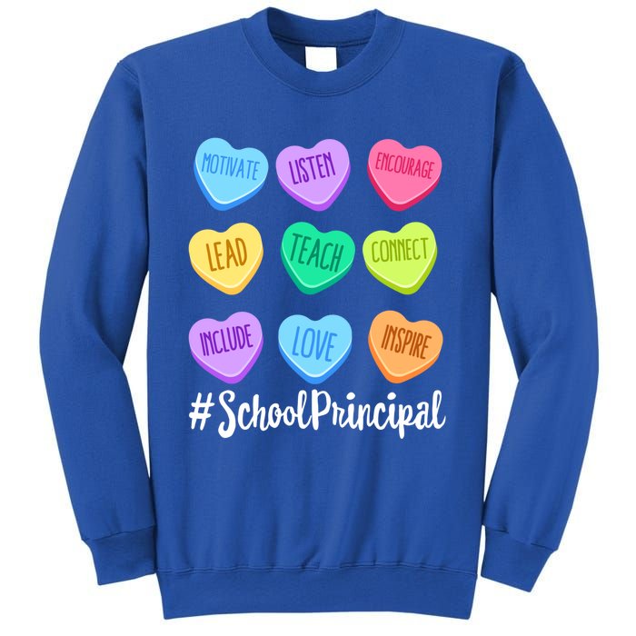 School Principal Teacher Valentine's Day Pastel Candy Heart Gift Sweatshirt