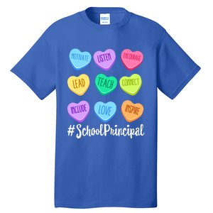 School Principal Teacher Valentine's Day Pastel Candy Heart Gift Tall T-Shirt