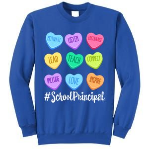 School Principal Teacher Valentine's Day Pastel Candy Heart Gift Tall Sweatshirt