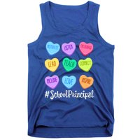 School Principal Teacher Valentine's Day Pastel Candy Heart Gift Tank Top