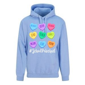 School Principal Teacher Valentine's Day Pastel Candy Heart Gift Unisex Surf Hoodie