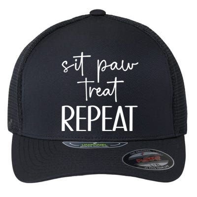 Sit Paw Treat Repeat Dog Trainer Dog Training Gift Flexfit Unipanel Trucker Cap