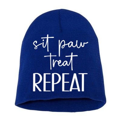 Sit Paw Treat Repeat Dog Trainer Dog Training Gift Short Acrylic Beanie