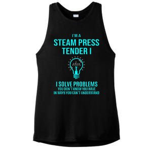 Steam Press Tender I I Solve Problems Ladies PosiCharge Tri-Blend Wicking Tank