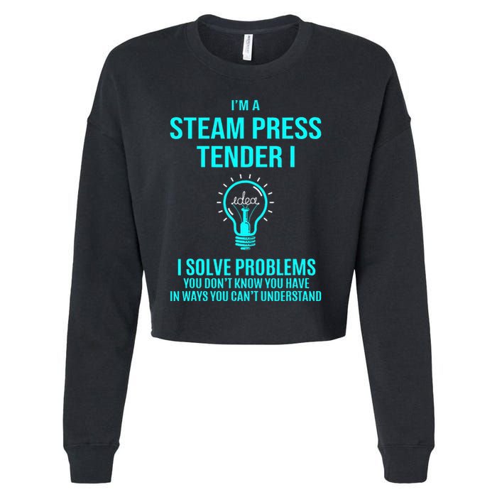 Steam Press Tender I I Solve Problems Cropped Pullover Crew
