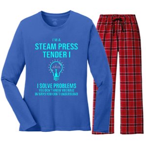 Steam Press Tender I I Solve Problems Women's Long Sleeve Flannel Pajama Set 