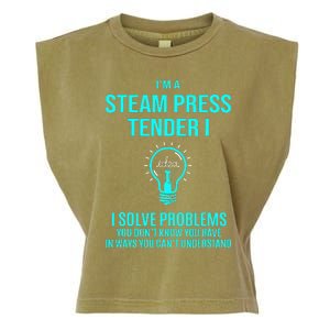 Steam Press Tender I I Solve Problems Garment-Dyed Women's Muscle Tee