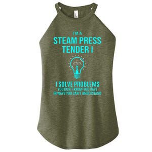 Steam Press Tender I I Solve Problems Women's Perfect Tri Rocker Tank