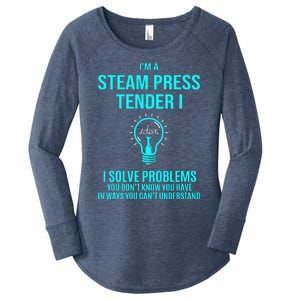 Steam Press Tender I I Solve Problems Women's Perfect Tri Tunic Long Sleeve Shirt