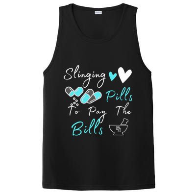 Slinging Pills To Pay The Bills Funny Pharmacist Pharmacy PosiCharge Competitor Tank