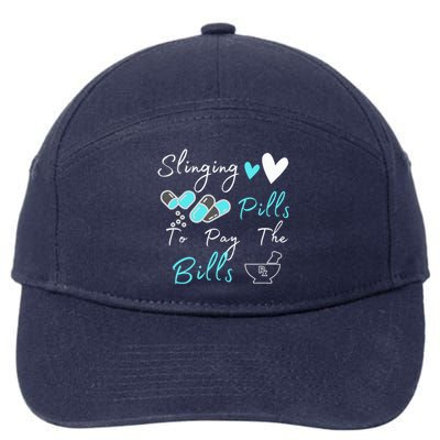 Slinging Pills To Pay The Bills Funny Pharmacist Pharmacy 7-Panel Snapback Hat