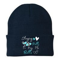 Slinging Pills To Pay The Bills Funny Pharmacist Pharmacy Knit Cap Winter Beanie