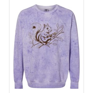 Squirrel Plays The Guitar Guitar Music Colorblast Crewneck Sweatshirt