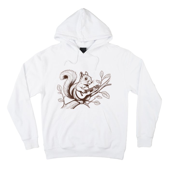 Squirrel Plays The Guitar Guitar Music Hoodie