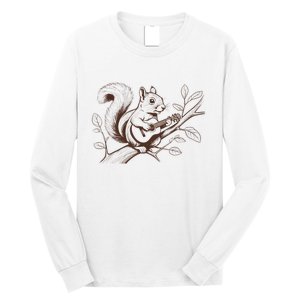 Squirrel Plays The Guitar Guitar Music Long Sleeve Shirt