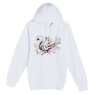 Squirrel Plays The Guitar Guitar Music Premium Pullover Hoodie