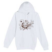 Squirrel Plays The Guitar Guitar Music Premium Pullover Hoodie