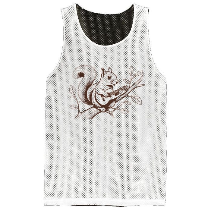 Squirrel Plays The Guitar Guitar Music Mesh Reversible Basketball Jersey Tank