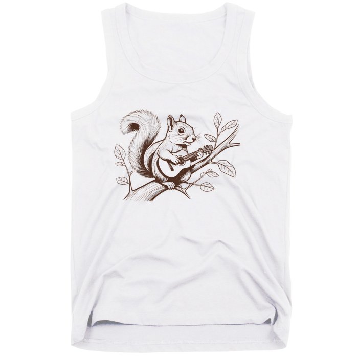 Squirrel Plays The Guitar Guitar Music Tank Top