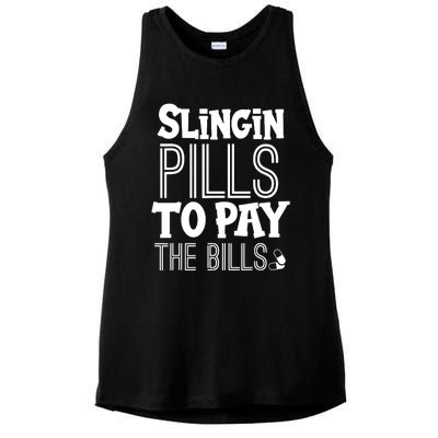 Slinging Pills To Pay Funny Nurse Medical Pharmacy Ladies PosiCharge Tri-Blend Wicking Tank