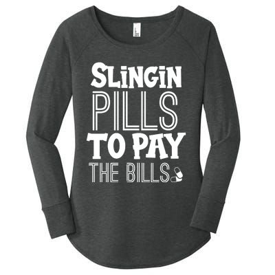 Slinging Pills To Pay Funny Nurse Medical Pharmacy Women's Perfect Tri Tunic Long Sleeve Shirt