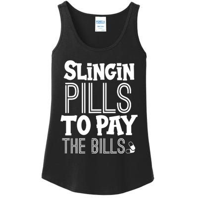 Slinging Pills To Pay Funny Nurse Medical Pharmacy Ladies Essential Tank