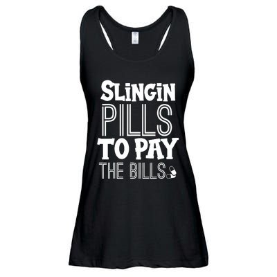 Slinging Pills To Pay Funny Nurse Medical Pharmacy Ladies Essential Flowy Tank