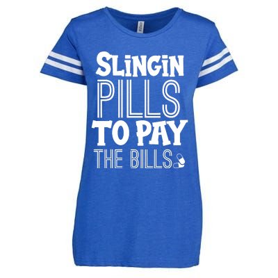 Slinging Pills To Pay Funny Nurse Medical Pharmacy Enza Ladies Jersey Football T-Shirt