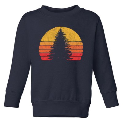 Solitary Pine Tree Sun Vintage Retro Outdoor Toddler Sweatshirt