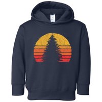 Solitary Pine Tree Sun Vintage Retro Outdoor Toddler Hoodie