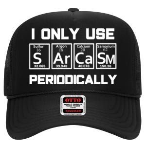 Sarcasm Periodic Table Element Weird Science Joke Gift High Crown Mesh Back Trucker Hat