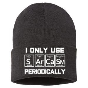 Sarcasm Periodic Table Element Weird Science Joke Gift Sustainable Knit Beanie