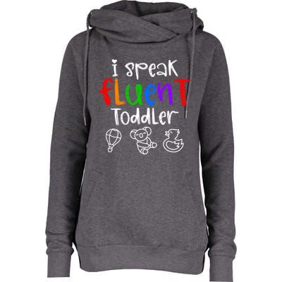 Speak Preschool Teacher PreK Teacher Gift Womens Funnel Neck Pullover Hood