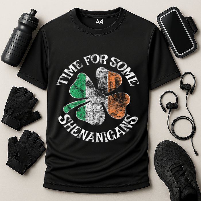 St. Patrick's Time For Some Shenanigans Clover Funny Party Performance Shirt
