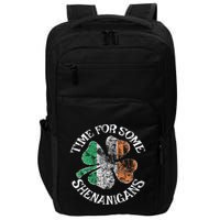 St. Patrick's Time For Some Shenanigans Clover Funny Party Impact Tech Backpack