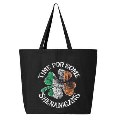 St. Patrick's Time For Some Shenanigans Clover Funny Party 25L Jumbo Tote