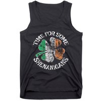 St. Patrick's Time For Some Shenanigans Clover Funny Party Tank Top