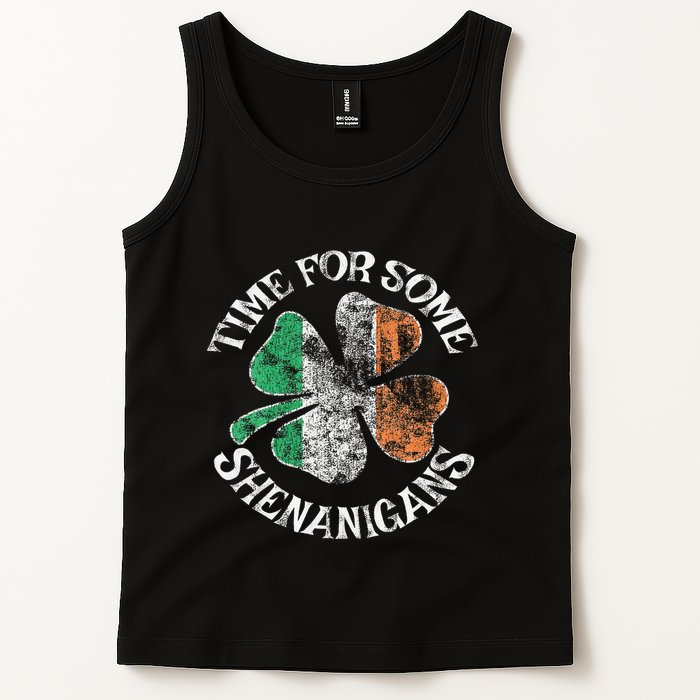 St. Patrick's Time For Some Shenanigans Clover Funny Party Tank Top