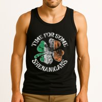 St. Patrick's Time For Some Shenanigans Clover Funny Party Tank Top
