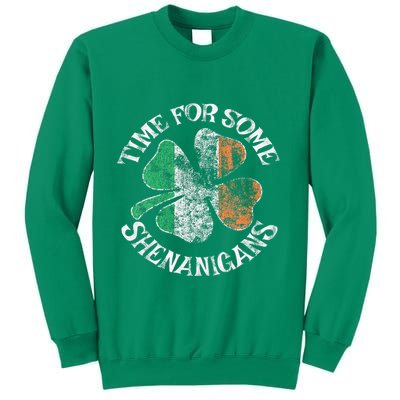 St. Patrick's Time For Some Shenanigans Clover Funny Party Sweatshirt
