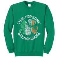 St. Patrick's Time For Some Shenanigans Clover Funny Party Sweatshirt