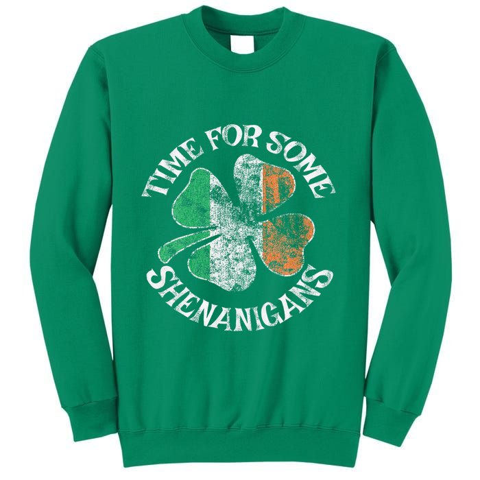 St. Patrick's Time For Some Shenanigans Clover Funny Party Sweatshirt