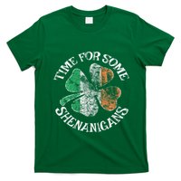 St. Patrick's Time For Some Shenanigans Clover Funny Party T-Shirt