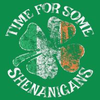 St. Patrick's Time For Some Shenanigans Clover Funny Party T-Shirt
