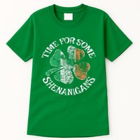 St. Patrick's Time For Some Shenanigans Clover Funny Party Tall T-Shirt
