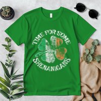 St. Patrick's Time For Some Shenanigans Clover Funny Party Premium T-Shirt
