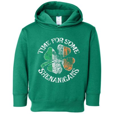 St. Patrick's Time For Some Shenanigans Clover Funny Party Toddler Hoodie