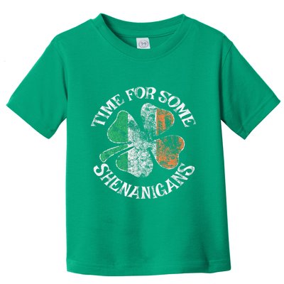St. Patrick's Time For Some Shenanigans Clover Funny Party Toddler T-Shirt