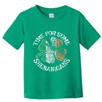 St. Patrick's Time For Some Shenanigans Clover Funny Party Toddler T-Shirt