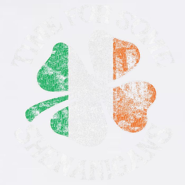 St. Patrick's Time For Some Shenanigans Clover Funny Party Garment-Dyed Sweatshirt